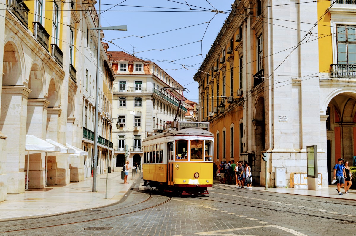 Aerial view of Lisbon rooftops